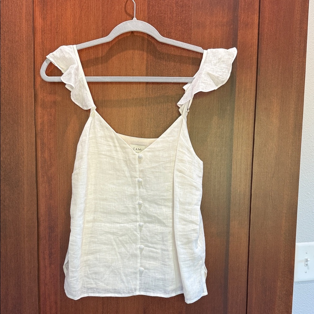 Cami NYC white linen tank